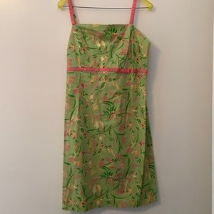 Light Green and Pink Floral Dress